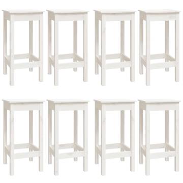 9 Piece Bar Set - White Solid Wood Pine | HipoMarket