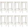 9 Piece Bar Set - White Solid Wood Pine | HipoMarket