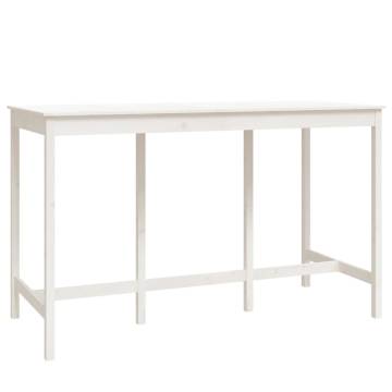 9 Piece Bar Set - White Solid Wood Pine | HipoMarket