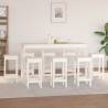 9 Piece Bar Set - White Solid Wood Pine | HipoMarket