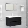 Bathroom Furniture Set Black Engineered Wood Colour black Size 80 x 38.5 x 45 cm Model with faucet Number of 1 