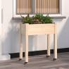 Wheeled Planter with Liner 71x37x80 cm Solid Wood Fir Colour natural Size 71 x 37 x 80 cm Quantity in Package 1 