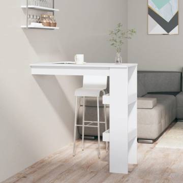 High Gloss White Wall Bar Table - Stylish Storage | HipoMarket