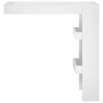 High Gloss White Wall Bar Table - Stylish Storage | HipoMarket