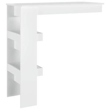 High Gloss White Wall Bar Table - Stylish Storage | HipoMarket