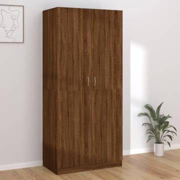 Brown Oak Wardrobe 90x50x200 cm - Stylish Storage Solution