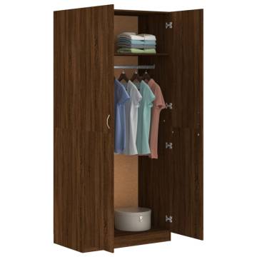 Brown Oak Wardrobe 90x50x200 cm - Stylish Storage Solution