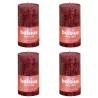 Bolsius Rustic Pillar Candles Shine 4 pcs 130x68 mm Velvet Red Colour velvet red Size 130 x 68 mm Quantity in Package 4 