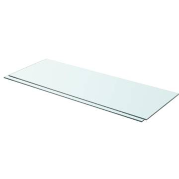 Clear Glass Shelves - 2 pcs Panel 80x30 cm | HipoMarket UK