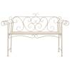 Elegant Antique White Metal Garden Bench - 132 cm | HipoMarket