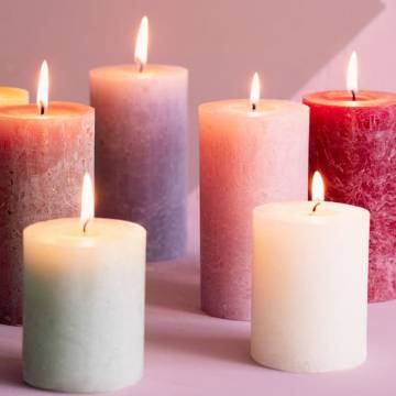 Bolsius Rustic Pillar Candles Velvet Red - 4 pcs - 130x68 mm