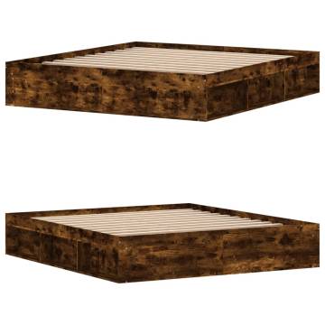 Smoked Oak Bed Frame 180x200 cm Super King Size | HiPo Market