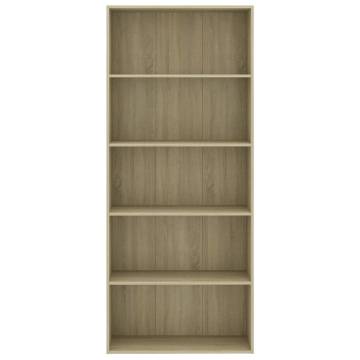 5-Tier Book Cabinet in Sonoma Oak - Modern & Stylish Design