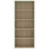 5-Tier Book Cabinet in Sonoma Oak - Modern & Stylish Design