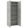 Shoe Cabinet Concrete Grey 80x35.5x180 cm | Hipomarket