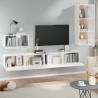 4 Piece High Gloss White TV Cabinet Set - Stylish Storage Solution