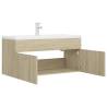 Sink Cabinet with Built-in Basin - Sonoma Oak | HipoMarket