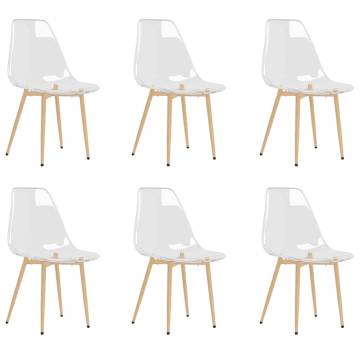 Transparent PET Dining Chairs - Set of 6 for Modern Interiors