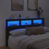 Stylish Black LED Headboard Cabinet 180x17x102 cm - HipoMarket