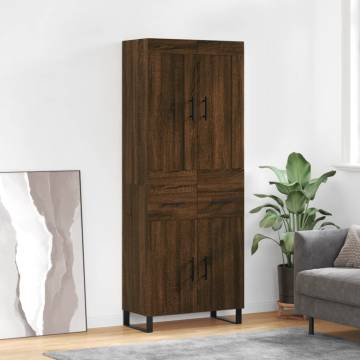 Elegant Highboard in Brown Oak - 69.5x34x180 cm | HipoMarket