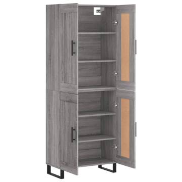 Stylish Highboard Grey Sonoma - 69.5x34x180 cm Engineered Wood