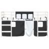 Kids' Loft Bed with Curtains - White & Black, Solid Pine 80x200cm