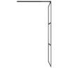 Walk-in Shower Wall with Shelf Black - 100x195 cm ESG Glass