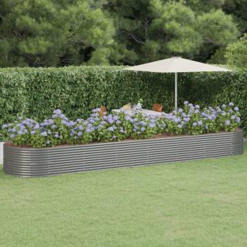 Garden Raised Bed Powder-coated Steel 584x140 cm - Grey