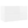 High Gloss White Sink Cabinet with Built-in Basin - HipoMarket