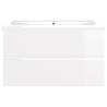 High Gloss White Sink Cabinet with Built-in Basin - HipoMarket