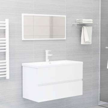 High Gloss White Sink Cabinet with Built-in Basin - HipoMarket