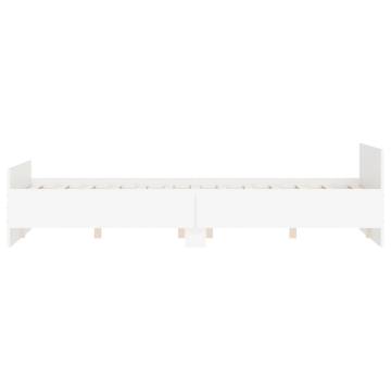 White Bed Frame with Headboard & Footboard - 140x190 cm