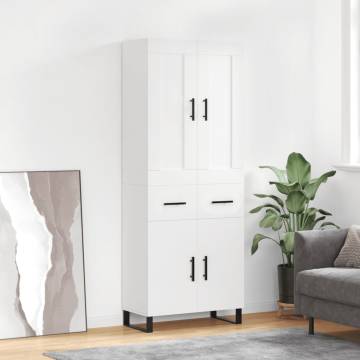 Stylish Highboard White 69.5x34x180 cm - Hipomarket