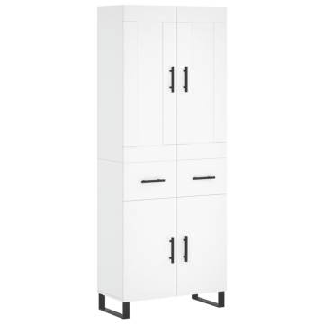 Stylish Highboard White 69.5x34x180 cm - Hipomarket