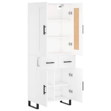 Stylish Highboard White 69.5x34x180 cm - Hipomarket