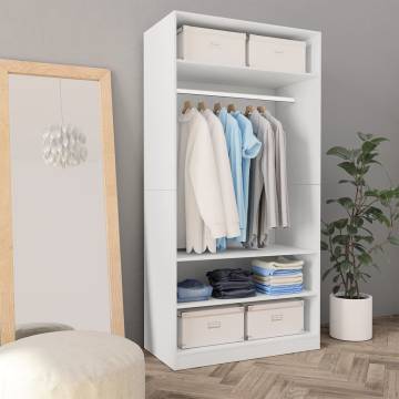 Stylish White Wardrobe - 100x50x200 cm Engineered Wood