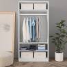 Stylish White Wardrobe - 100x50x200 cm Engineered Wood