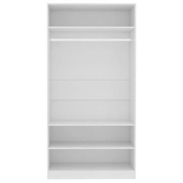 Stylish White Wardrobe - 100x50x200 cm Engineered Wood