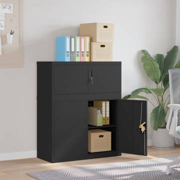 File Cabinet Black 90x40x110 cm | Durable Steel Storage Solution