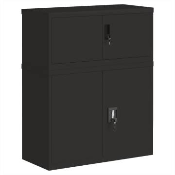 File Cabinet Black 90x40x110 cm | Durable Steel Storage Solution