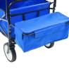 Folding Hand Trolley with Canopy - Steel Blue | Hipomarket