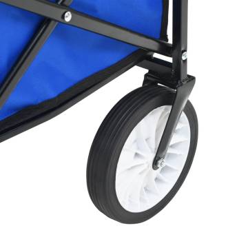 Folding Hand Trolley with Canopy - Steel Blue | Hipomarket