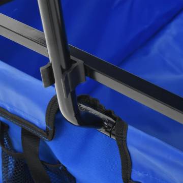 Folding Hand Trolley with Canopy - Steel Blue | Hipomarket