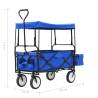 Folding Hand Trolley with Canopy - Steel Blue | Hipomarket