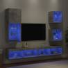 5 Piece TV Wall Units with LED - Concrete Grey | HipoMarket