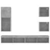 5 Piece TV Wall Units with LED - Concrete Grey | HipoMarket