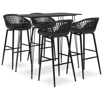 5 Piece Black Bar Set - Modern Design for Homes & Pubs