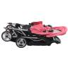 Tandem Stroller Pink & Black Steel - Comfortable & Durable