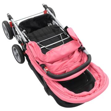 Tandem Stroller Pink & Black Steel - Comfortable & Durable