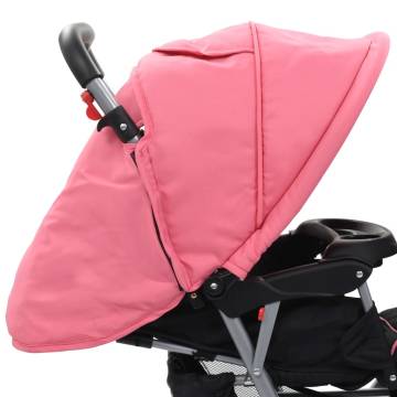 Tandem Stroller Pink & Black Steel - Comfortable & Durable